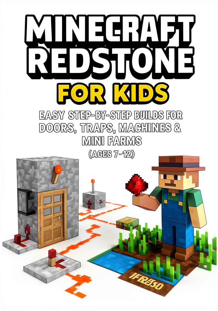 Installing Minecraft Kids' Guide for 7-12 Years, Unlimited Devices, English, 69 on a wooden desk