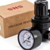 SNS Air Compressor Pressure Regulator with Bracket Gauge 1/4 NPT-1