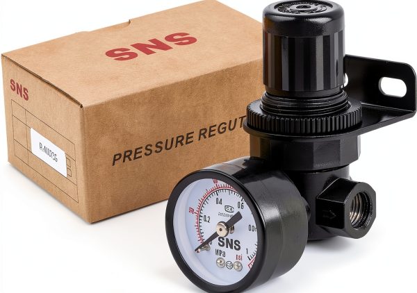 SNS Air Compressor Pressure Regulator with Bracket Gauge 1/4 NPT-1
